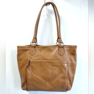 Tignanello Camel Tan Leather Shoulder Bag - Medium
